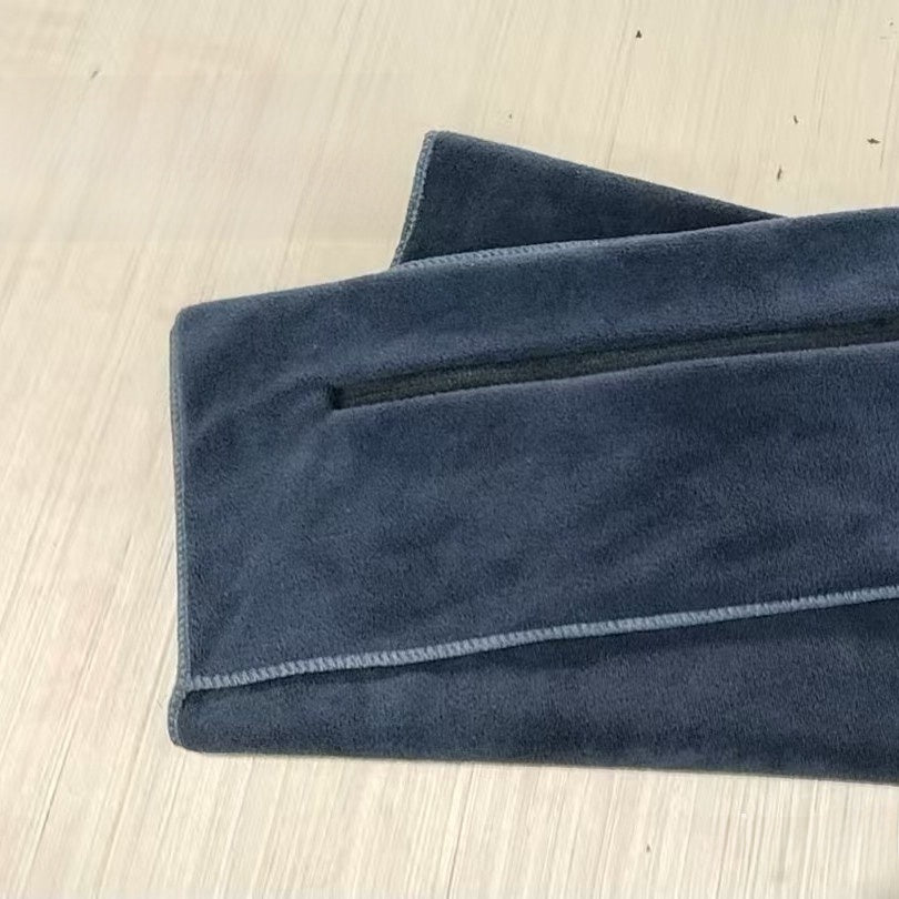 Gym Towel with Zipper Pocket Microfiber Sweat Absorbent